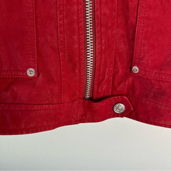 Free People Blair Faux Suede Jacket in Red SZ XL - Picture 4 of 10
